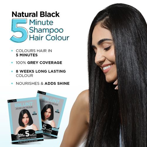 Natural Black 5 Minute Shampoo Hair Colour - 20ml X 5