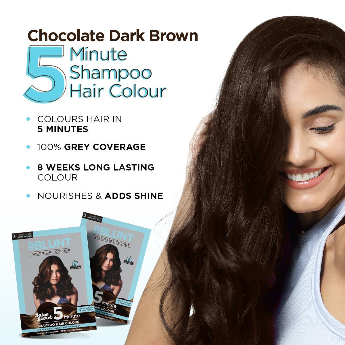Godrej Easy 5 Minute Shampoo Based Hair Colour Natural Brown 4 20 ml   JioMart