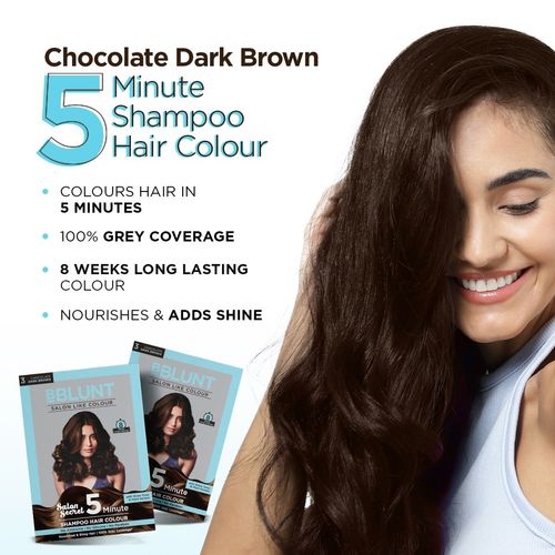 Chocolate Dark Brown 5 Minute Shampoo Hair Colour - 20ml X 5