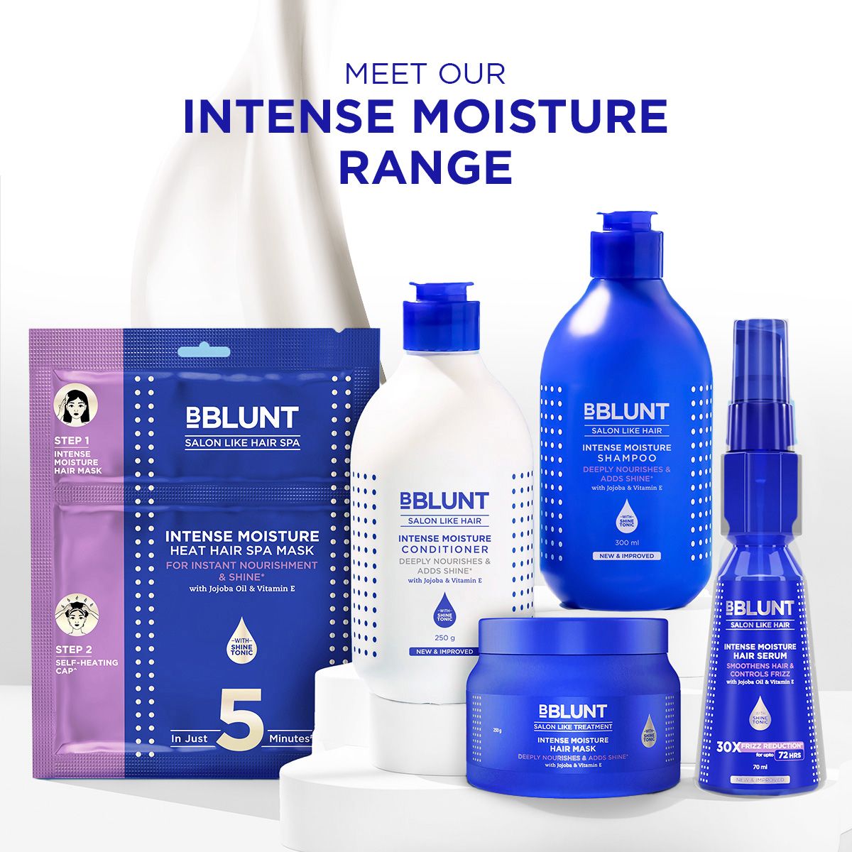 BBlunt Hydrated & Happy Hair Combo (Intense Moisture Shampoo + Intense ...