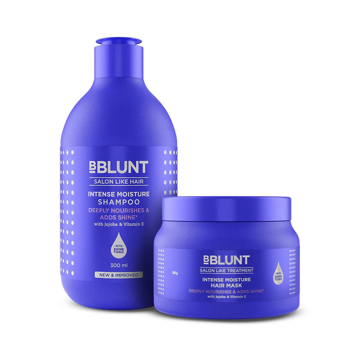 BBLUNT Hydrated & Happy Hair Combo (Intense Moisture Shampoo + Intense ...